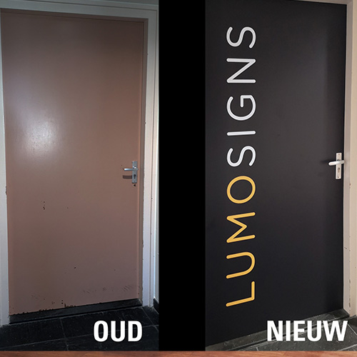 DEURSTICKER LUMOSIGNS OUD-NIEUW