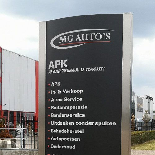 reclamezuil MG Auto's